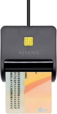 AISENS - ASCR-SN01-BK - LECTOR DE TARJETA DNI, NEGRO