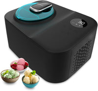 Cecotec Heladera con Compresor de 1,2 L Gelacy 1200 Touch. 110 W, Máquina de hacer Helados, Pantalla Táctil, Ventana de Control, Motor Extraíble, Helados en 30 minutos