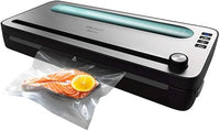 Cecotec Envasadora al vacío (120 W, Sistema de envasado en 10 seg, Presión de vacío de 0.75 Bar, Sellado silencioso, 2 Modos), Multicolor, SealVac 120 SteelCut