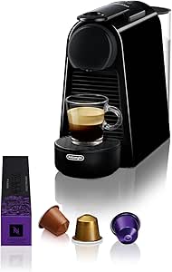 Nespresso De'Longhi Essenza Mini EN85.B - Cafetera monodosis de cápsulas Nespresso, compacta, 19 bares, apagado automático, color negro