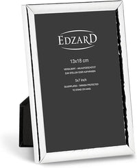 Edzard Marco de fotos Riga, elegante chapado en plata, resistente al deslustre, con 2 colgadores, marco de fotos plateado en formato vertical y horizontal (13 x 18 cm)