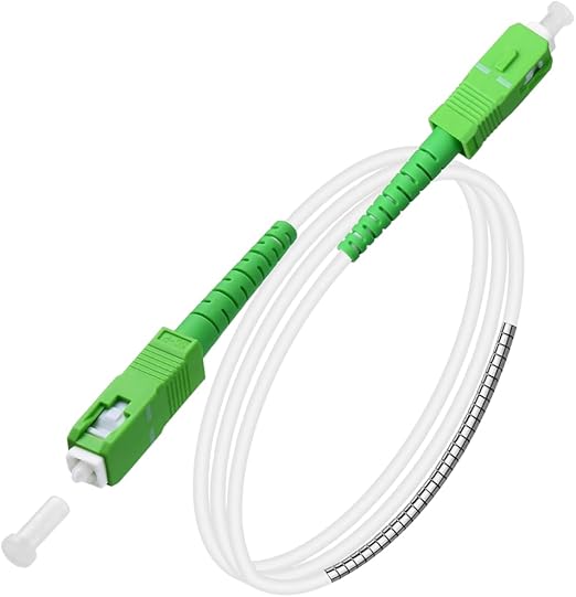 Speedoptic – Cable de fibra óptica Movistar Jazztel Vodafone Orange Amena Masmovil Yoigo – SC/APC a SC/APC – Extensor de liga (0,5 metros)