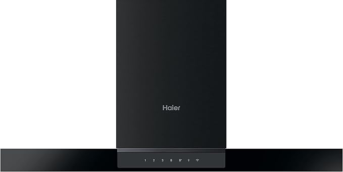 Haier I-Link HATS9DS46BWIFI- Campana extractora 90cm, WIFI, Potencia 891 m3/h, 270W, 5 Velocidades, Silenciosa 63 db, Filtros carbono, 3 Filtros Antigrasa, Luz LED, Clase A+, Cristal Negro