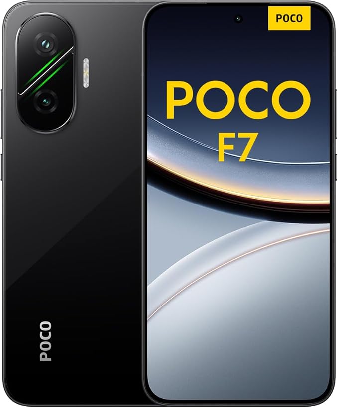 XIAOMI POCO F7 - Smartphone de 12+512GB, Cámara Sony de 50 MP con OIS, Pantalla AMOLED de 6,83'' 1.5K a 120Hz, Snapdragon 8s Gen 4, Hypercharge 90W, Cargador no Incluido, Negro (Versión ES)