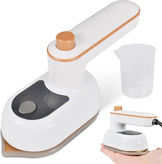 Plancha Portátil de Vapor y Cepillo Mini para Casa y Viaje (Blanco)
