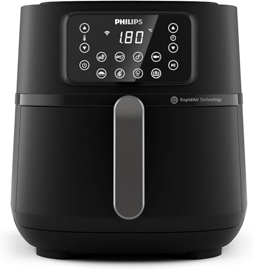 Philips Airfryer Serie 5000 XXL, WIFI, 7,2L (1,4Kg), Freidora De Aire con función 16 en 1, 90% Menos de grasa, Tecnología Rapid Air, Pantalla Digital, 8 preajustes, NutriU App con Recetas (HD9285/90)