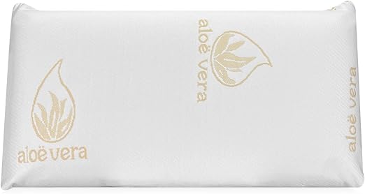 DUÉRMETE ONLINE - Almohada Viscoelástica Aloe Vera Visco | Máximo Confort y Excelente Adaptabilidad con Propiedades Antiestrés | 70 x 40 cm