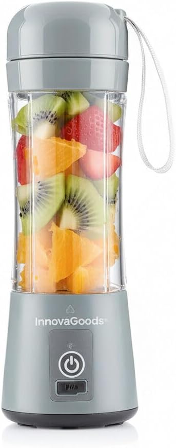 InnovaGoods® Batidora de vaso portátil, licuadora de 380 ml de capacidad y 17000 r.p.m., Batidora ideal para Smoothie Maker, detox, zumos natuales y batidos.