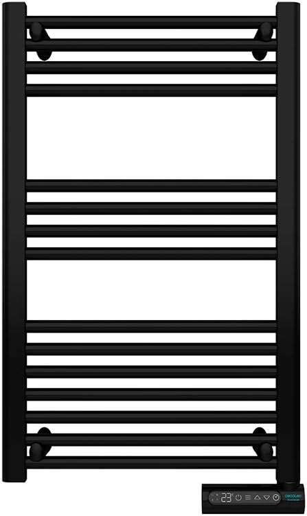 Cecotec Radiador Toallero Eléctrico Bajo Consumo ReadyWarm 9100 Smart Towel Black 500 W, Pantalla LED, Control táctil, Temporizador, 3 Modos de Funcionamiento, 2 Sistemas de Seguridad
