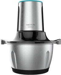 Cecotec Picadora de Carne y Verduras Eléctrica ChopBeat 1500 TitanBlack Steel. 600 W, 4 Cuchillas de Titanio Negro, Bol de Acero Inoxidable de 1,5 L y 2 Velocidades