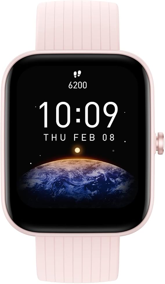 Amazfit Bip 3 SmartWatch con pantalla a color grande de 1,69 50 Esferas Reloj con 60 modos deportivos 5 ATM Resistente 14 días Duración de la Batería con Frecuencia cardíaca Monitor de SpO2 Rosado