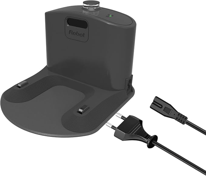 Geoviizon Base de Carga de Estación de Acogida. Accesorio Compatible con irobot Roomba E5 E6 I1 I3 I4 I6 I7 I8 500 600 700 800 900 - Negro - con cable de alimentación - Piezas de Recambio