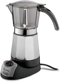 De'Longhi Alicia EMKM 9 Cafetera Moka Eléctrica, 550 w, Capacidad 9 Tazas, Función Autoapagado, Base Giratoria, Negro y Plata