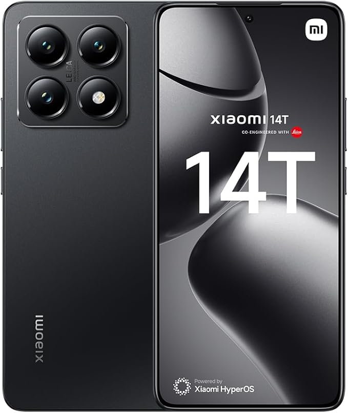 Xiaomi 14T ? Smartphone de 12+256GB, Lentes Leica Summilux, MediaTek Dimensity 8300 Ultra, Pantalla AMOLED de 6,67 144Hz, HyperCharge 67W, Negro Titanio Versión ES