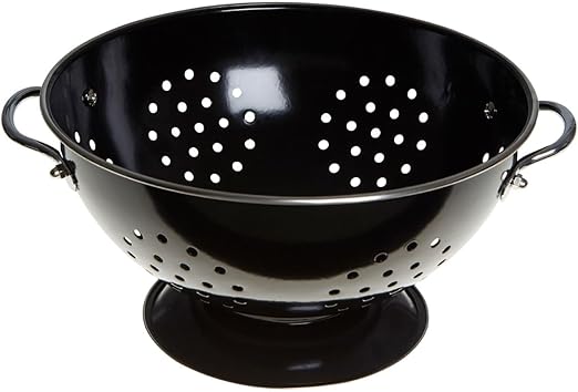 Premier Housewares - Colador (23 cm, esmaltado, Estilo Retro), Color Negro