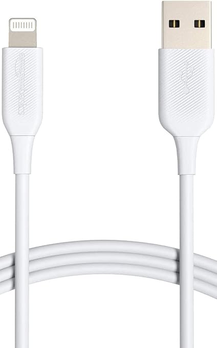 Amazon Basics Verbindungskabel Lightning auf USB-A, MFi-zertifiziertes Ladekabel für iPhone, weiß, 0.9 m
