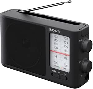 Sony ICF506.CED - Radio portátil (FM/AM de sintonización analógica con auriculares, asa de transporte, adaptador CA) negro