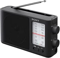Sony ICF506.CED - Radio portátil (FM/AM de sintonización analógica con auriculares, asa de transporte, adaptador CA) negro