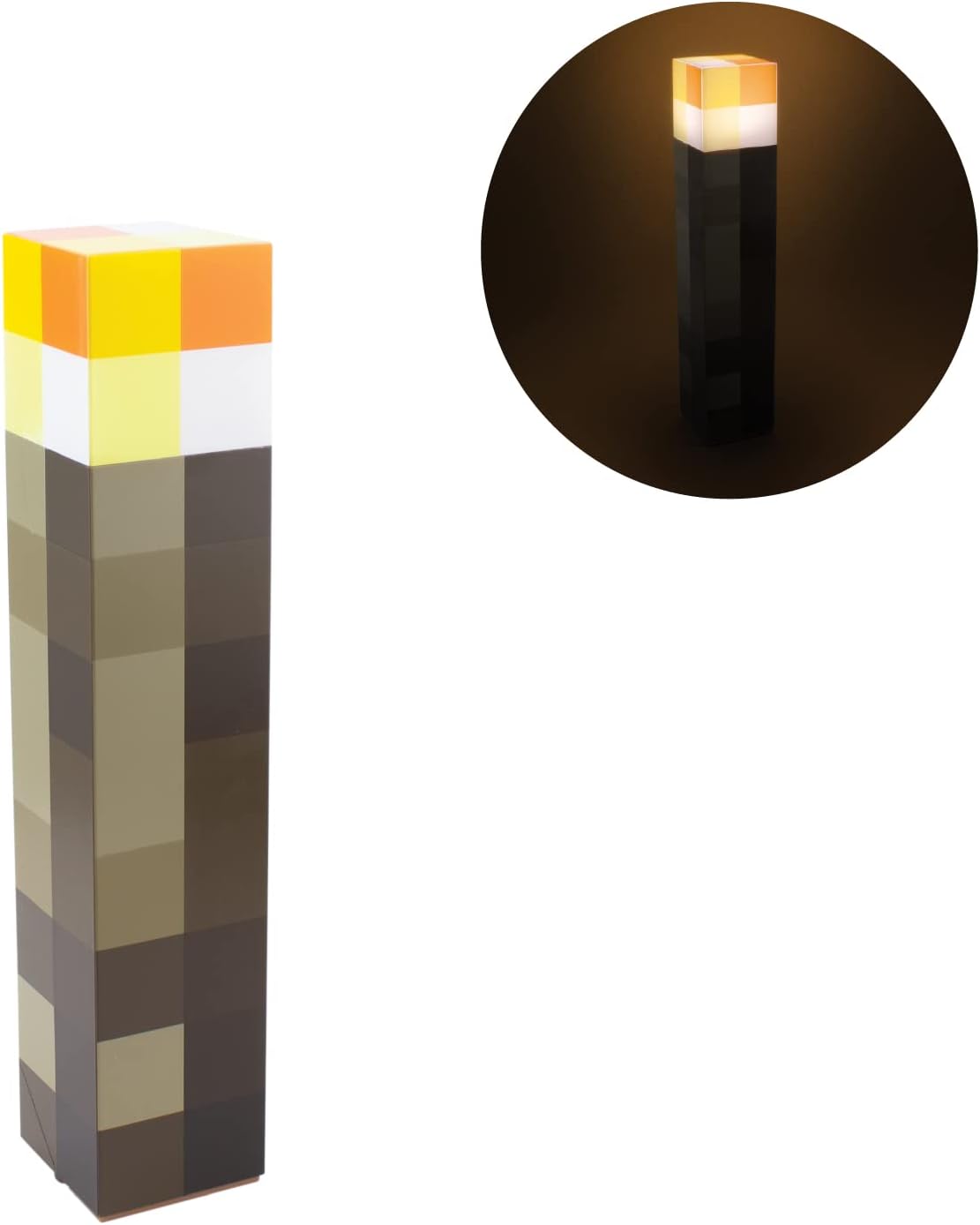 Luz de antorcha Minecraft - Producto oficial, 2 modos de luz, 2 modos de uso, alimentada por batería, regalo para gamers
