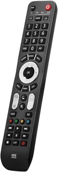 One For All Evolve 4 - Mando a distancia (CABLE, DTT, DVD/Blu-ray, Consola de juegos, Sistema de cine en casa, IPTV, SAT, STB, Smartphone,..., IR inalámbrico, Botones, Negro)