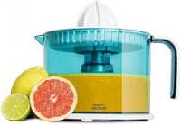 Cecotec Exprimidor Naranjas Eléctrico ZitrusEasy Basic. 40 W, Tambor de 1 litro BPA Free, Doble sentido de giro, Doble cono, Cubierta antipolvo, Color azul/blanco