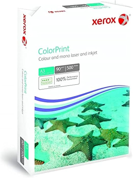 Xerox 003R95255 Premium Farblaser-Papier Druckerpapier DIN A3, 90 g/m², 500 Blatt pro Pack, weiß