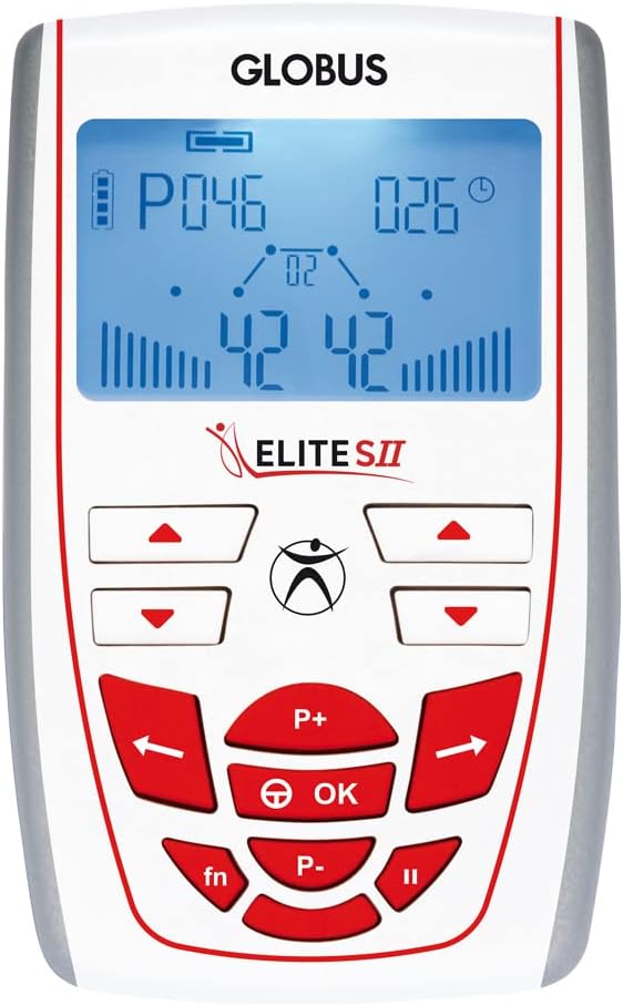 Globus | Elite SII, Électrostimulateur à 2 Canaux, 100 Programmes pour Toutes les Exigences de traitement, Fitness, Forme Physique, Beauté, Santé et Bien-être