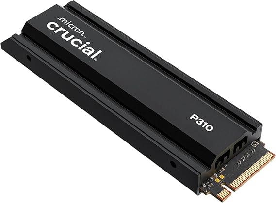 Crucial P310 PS5 SSD 1TB PCIe Gen4 NVMe M.2 con Disipador, hasta 7100 MB/s, Compatible con PlayStation 5, Ordenador de Sobremesa, Disco Duro Interno - CT1000P310SSD5-01