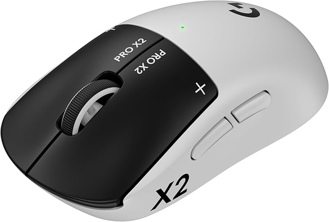 Logitech G PRO X2 SUPERSTRIKE LIGHTSPEED, ratón inalámbrico para gaming, rendimiento ultrarrápido, ultraligero (61 g), tecnología háptica con clic personalizable, carga USB-C, PC/Mac/portátil - Blanco