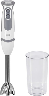 Braun Minipimer 5200 Batidora de Mano, 1000 W, 21 Velocidades y Función Turbo, Campana Anti-salpicaduras, Powerbell Plus, Easy-Click, Incluye Vaso Medidor de 600 ml, Color Blanco