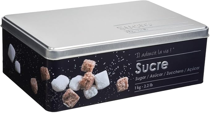 5five - caja metálica para terrones de azúcar "black edition" negra