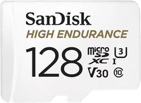 SanDisk High Endurance 128 GB Tarjeta microSD para videovigilancia, hasta 100 MB/s, Class 10, U3 y V30