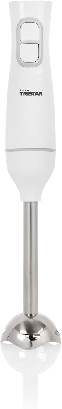 Tristar batidora de mano, batidora de mano con pie de acero inoxidable, función pulso y turbo, forma ergonómica, blanca, MX-4880