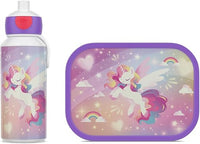 Mepal - Set de Almuerzo Campus - Fiambrera para Niños con Botella Pop-up y Fiambrera - Set de Almuerzo para el Colegio o para Llevar - Sin BPA - 400 + 750 ml - Unicorn Glow