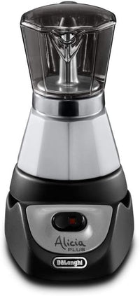 Thumbnail for De'Longhi Alicia EMKM 4 - Cafetera independiente, semi-automática, 450 W, 2-4 tazas, metal, 1,4 l, negro/plata/transparente