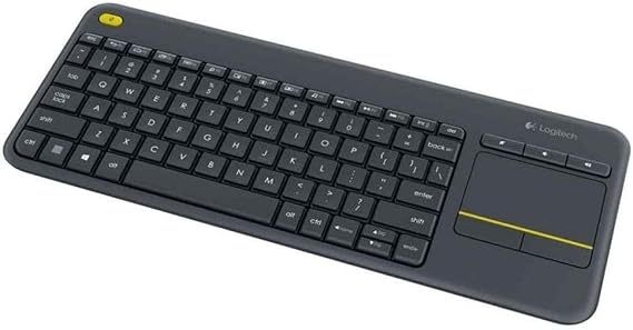 Logitech K400 Plus Teclado Inalámbrico Táctil para TV con Control Multimedia y Touchpad, Teclado QWERTY Español - Negro