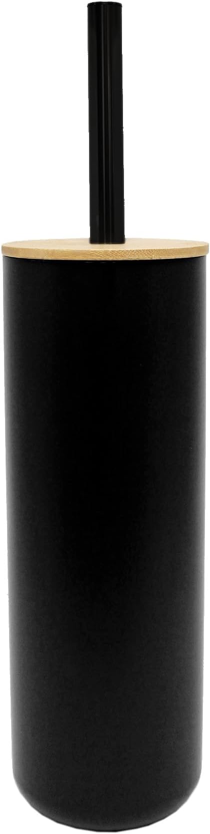 Douceur d'Intérieur Smart - Escobilla de váter, diámetro de 9,1 cm x 37,2 cm, Negra, poliestireno y bambú