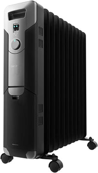 Cecotec Radiador Eléctrico de Aceite ReadyWarm 11000 Space Black. 11 Módulos, Bajo Consumo, 2500 W, 3 Niveles, Recogecables, Sistema de Seguridad, Ruedas, 25 m2
