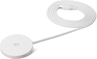 Amazon Basics Chargeur Sans Fil 25W Certifié Qi2.2, Compatible MagSafe Pour iPhone 17/16/15/14/13/12, Compatible Magnétique pour Smartphones Android et Google, Blanc (Adaptateur Non Inclus)