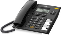 ALCATEL T56 - Teléfono con Cable - Pantalla Digital - Manos Libres - Registro de Llamadas - Rellamada - 4 memorias directas - Negro