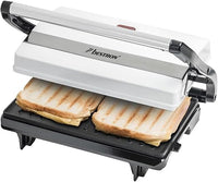 Bestron Parrilla Sandwichera con Revestimiento Antiadherente, Viva Italia, 700 W, Blanco