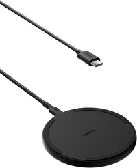 Belkin Kabelloses Ladepad (15 W) – Qi Ladegerät, Qi Ladestation für Apple iPhone 16, iPhone 15/14/13-Serie, AirPods, Samsung Galaxy S25, Galaxy S24, Pixel, inkl. 1,5-m-Kabel (kein Netzteil) – Schwarz