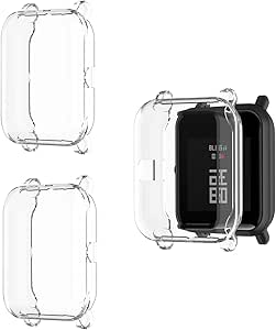 HOMTERN Paquete de 3 compatibles con AMAZFIT GTS 2 Mini, Bip U/Bip U Pro, Bip S/Bip S Lite y Bip/Bip Lite, carcasa ligera de TPU suave, a prueba de caídas, a prueba de arañazos, pantalla flexible,