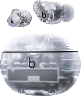 Beats Studio Buds + | Auriculares Totalmente inalámbricos con cancelación de Ruido, Mejor compatibilidad con Apple y Android, micrófono Integrado, Bluetooth, Resistencia al Sudor - Transparente