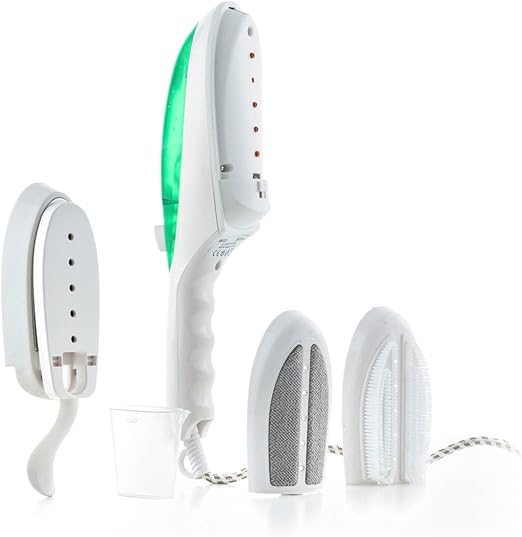 InnovaGoods® Plancha Vertical Vapor| Plancha Ropa, Vaporeta, Centro Planchado, Plancha Vapor Vertical, Quitapelusas, Blanco, Verde