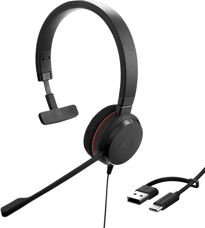 Belkin SoundForm Adapt Auriculares con Micrófono, tecnología multipunto, 65 Horas de reproducción, Bluetooth o USB-C cable, ENC, cascos inalambricos para oficina, PC, portátil, tablet, móvil