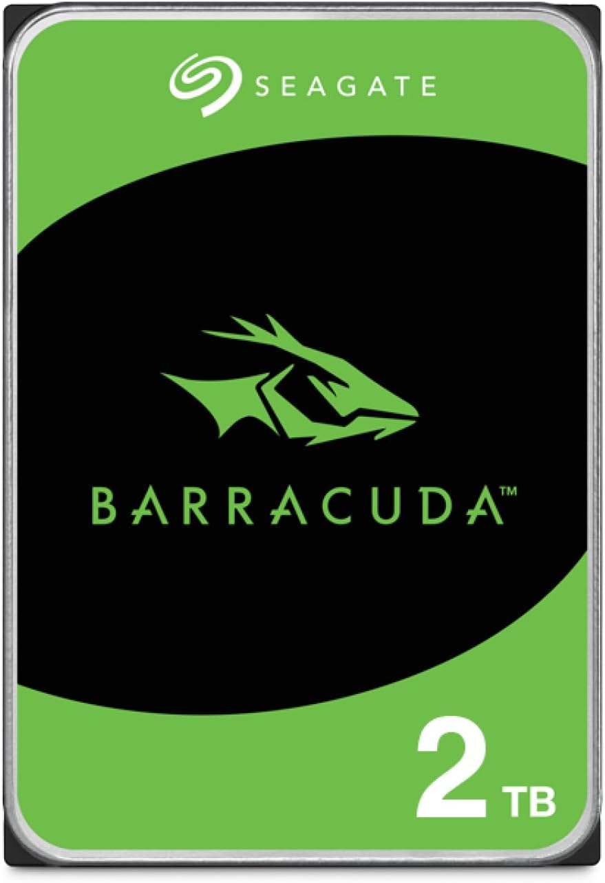 Seagate BarraCuda 2TB, Disco Duro Interno, HDD, 3.5 Pulgadas, SATA 6 GB/s, 7200 RPM, cache de 256 MB para computador de sobremesa y PC, embalagem aberta fácil, Rescue Services (ST2000DMZ08)