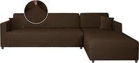 Thumbnail for Ystyle Funda Sofa Chaise Longue Ajustables Izquierdo Derecho, Cubre Sofa Chaise Longue, 2 Piezas Protector Sofa Elasticas ChaiseLongue, Funda Sofa L (3 Plazas+3 Plazas, Café)