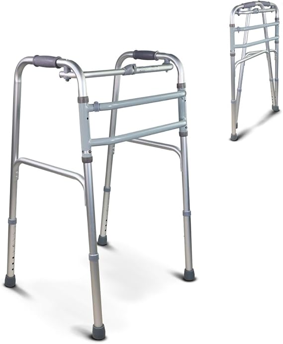 Mobiclinic®, Andador Plegable, Sin Ruedas, Mezquita, Ayuda a la Movilidad, Conteras Antideslizantes, Regulable en Altura, Plegable, Aluminio, Ultraligero, Peso Máximo 100 kg
