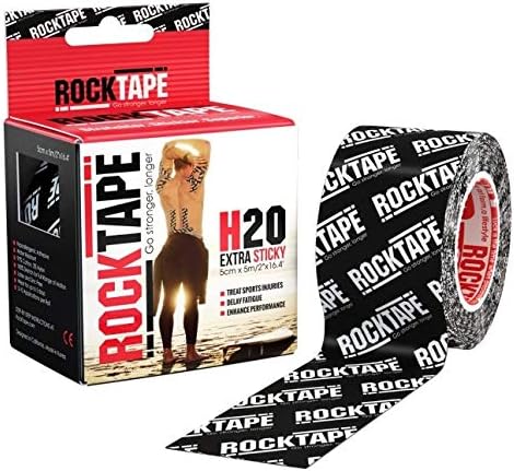 RockTape Unisex's Kinesiology Tape Logo Black Cinta de kinesiología Std Unisex con Logotipo H2O, Color Negro, INTL, Talla única